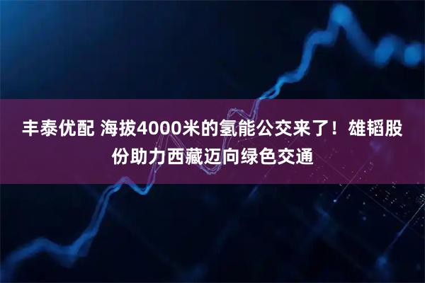 丰泰优配 海拔4000米的氢能公交来了！雄韬股份助力西藏迈向绿色交通